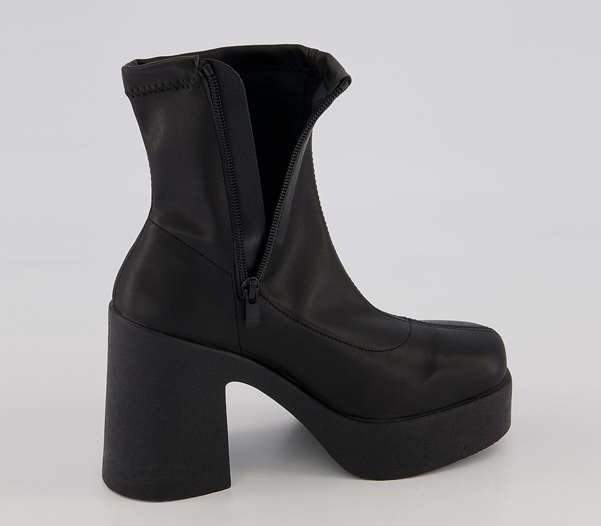 OFFICEAmenna Platform Zip-Up Sock Heeled Boots OFFICEAmenna Platform Zip-Up Sock Heeled BootsBlack