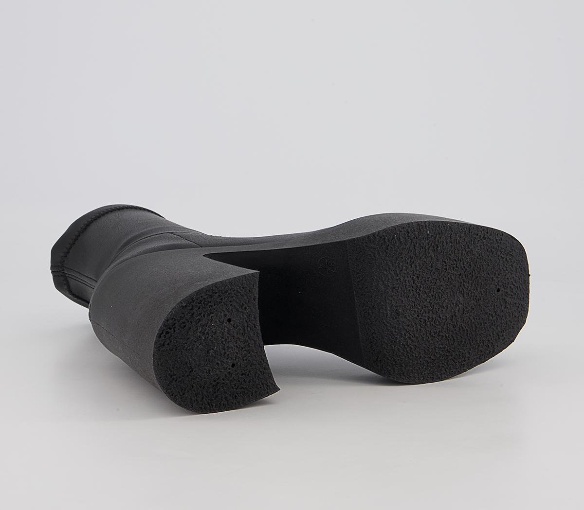 OFFICEAmenna Platform Zip-Up Sock Heeled BootsBlack