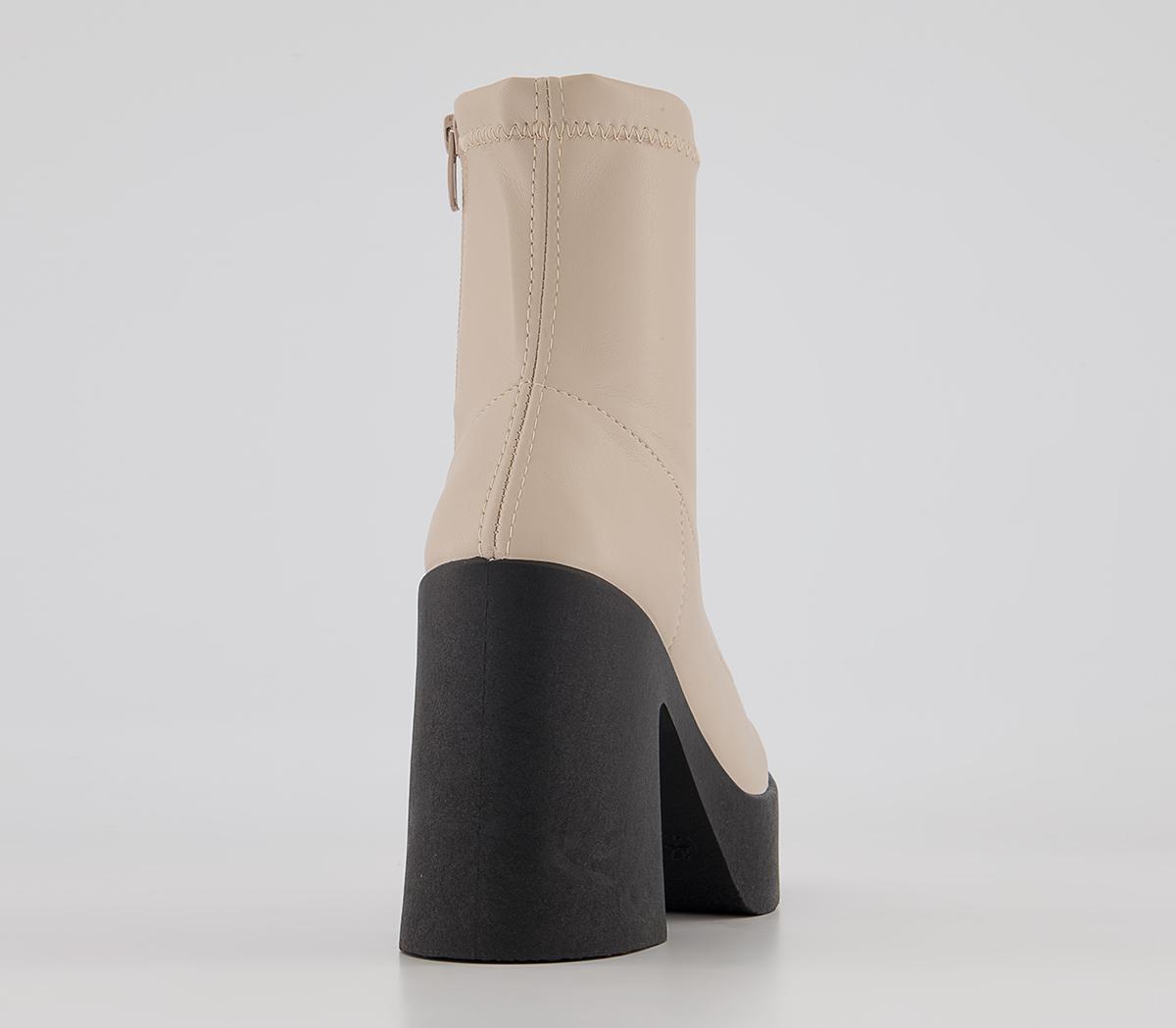 Office Amenna Platform Sock Heeled Ankle Boots Office Amenna Platform Sock Heeled Ankle Boots Off White