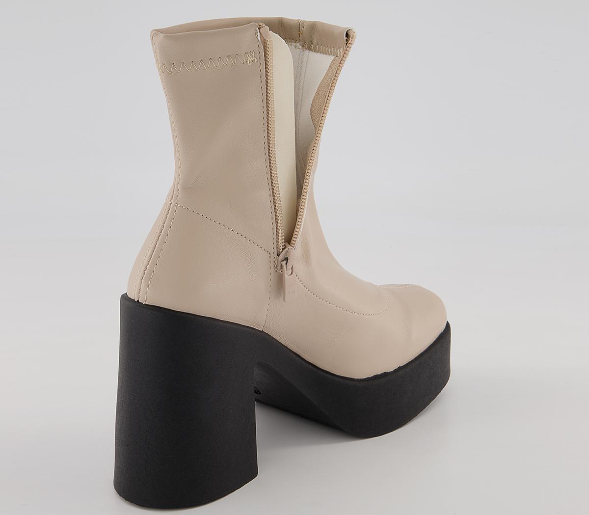 Office Amenna Platform Sock Heeled Ankle Boots Office Amenna Platform Sock Heeled Ankle Boots Off White
