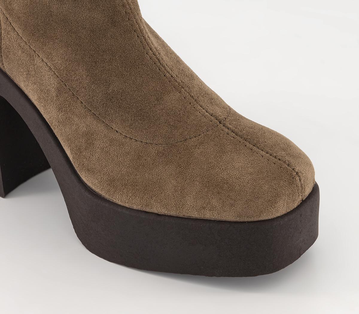 OFFICEAmenna Sock Heeled BootsTaupe