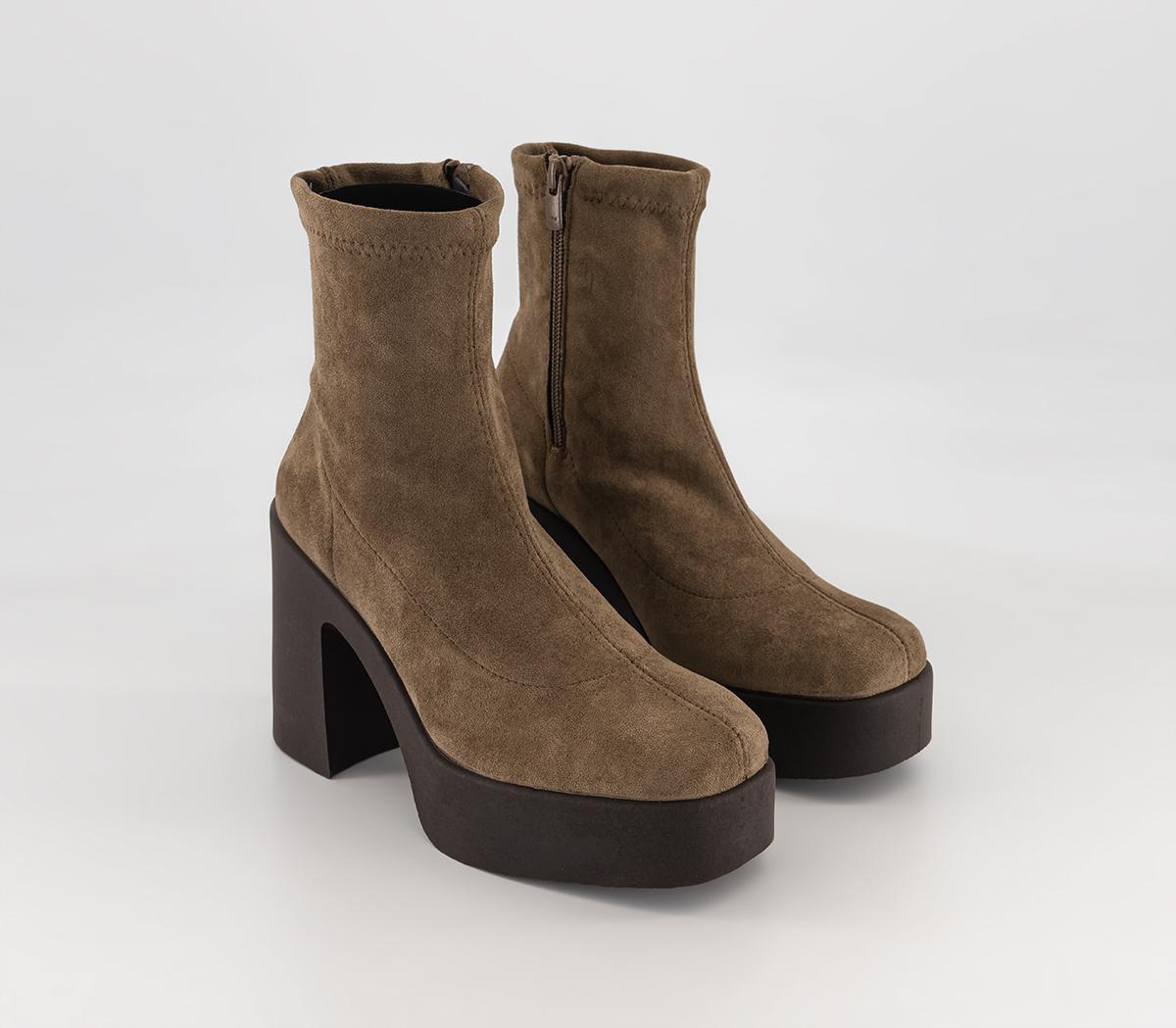 OFFICEAmenna Sock Heeled BootsTaupe