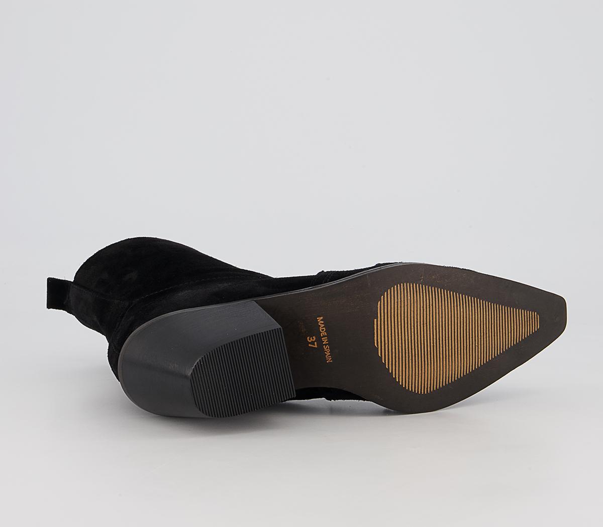 Office Albuquerque Western Heeled Ankle Boots Office Albuquerque Western Heeled Ankle Boots Black Suede