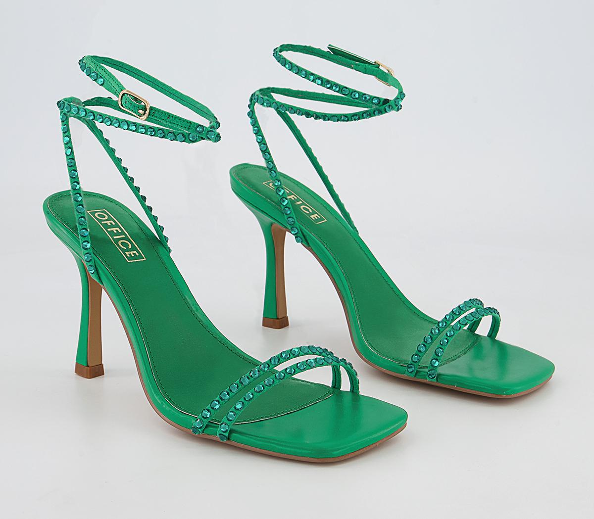 OFFICEHazel Embellished High Ankle SandalsGreen
