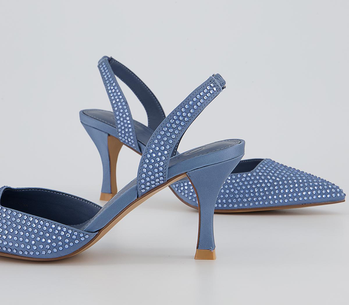 Office Maz Embellished Sling Back Court Heels Office Maz Embellished Sling Back Court Heels Blue