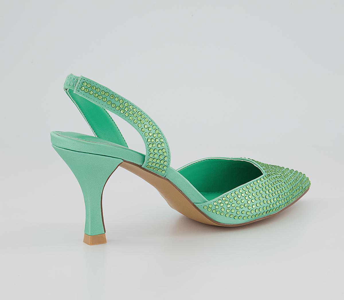 Office Maz Embellished Sling Back Court Heels Office Maz Embellished Sling Back Court Heels Green