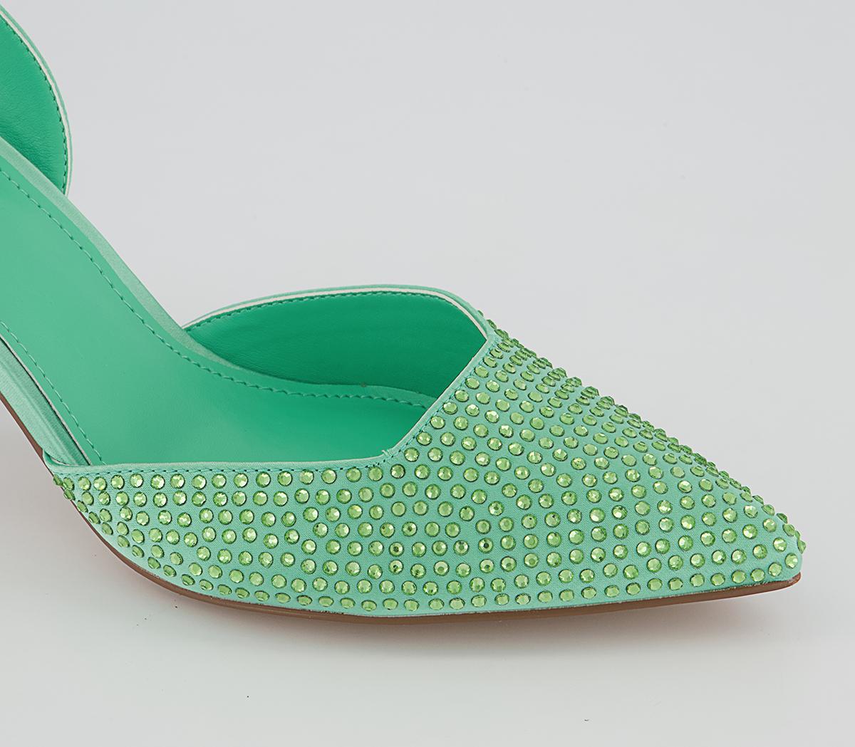 Office Maz Embellished Sling Back Court Heels Office Maz Embellished Sling Back Court Heels Green