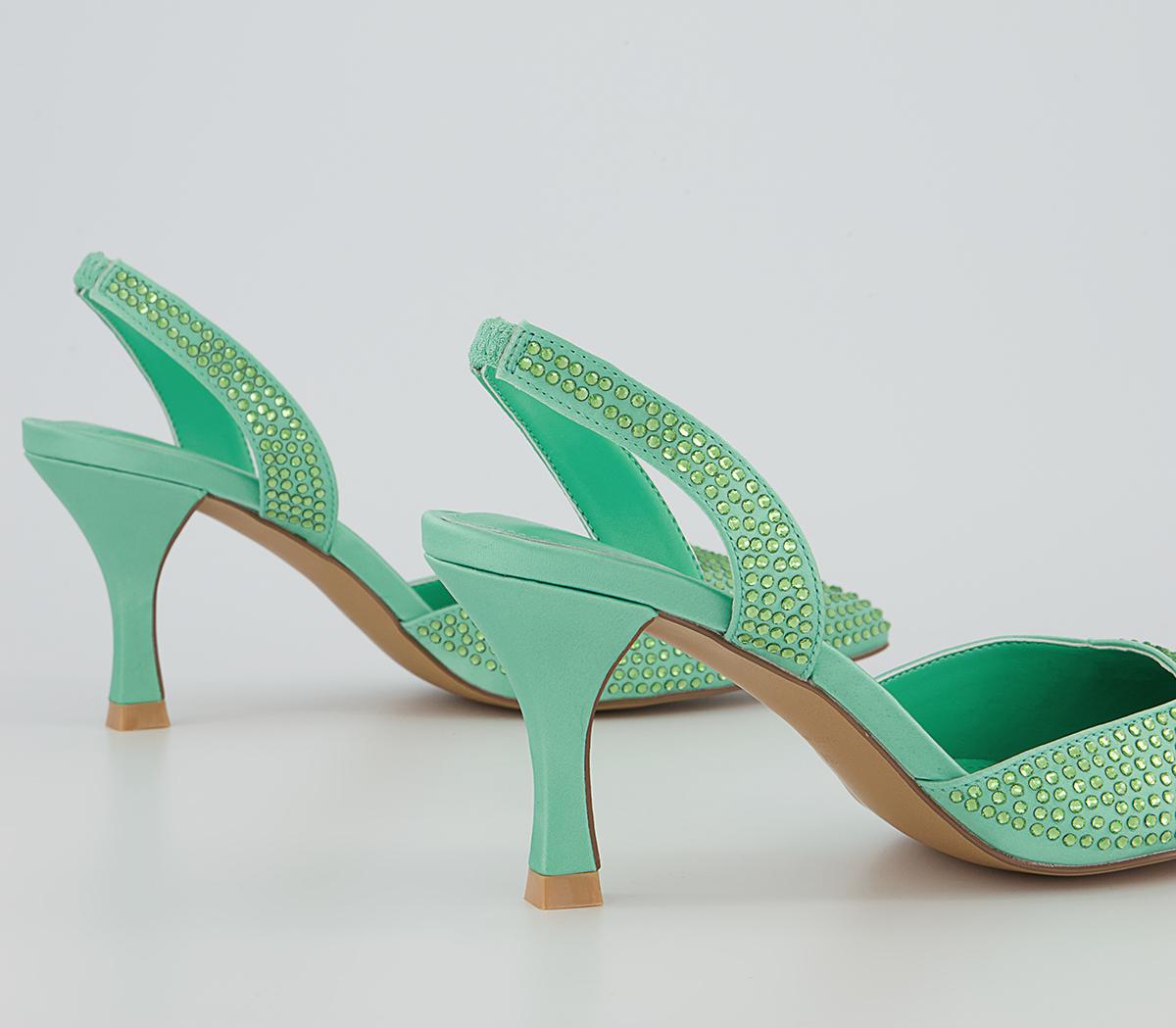 Office Maz Embellished Sling Back Court Heels Office Maz Embellished Sling Back Court Heels Green