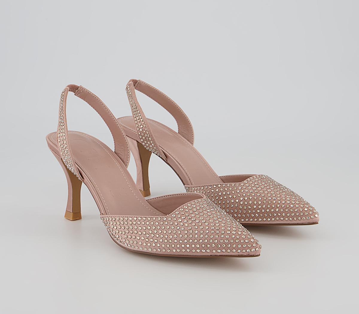 Office Maz Embellished Sling Back Court Heels Office Maz Embellished Sling Back Court Heels Nude