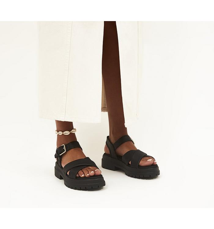 Timberland London Vibe X Strap Sandals Black Full Grain - Women’s Sandals