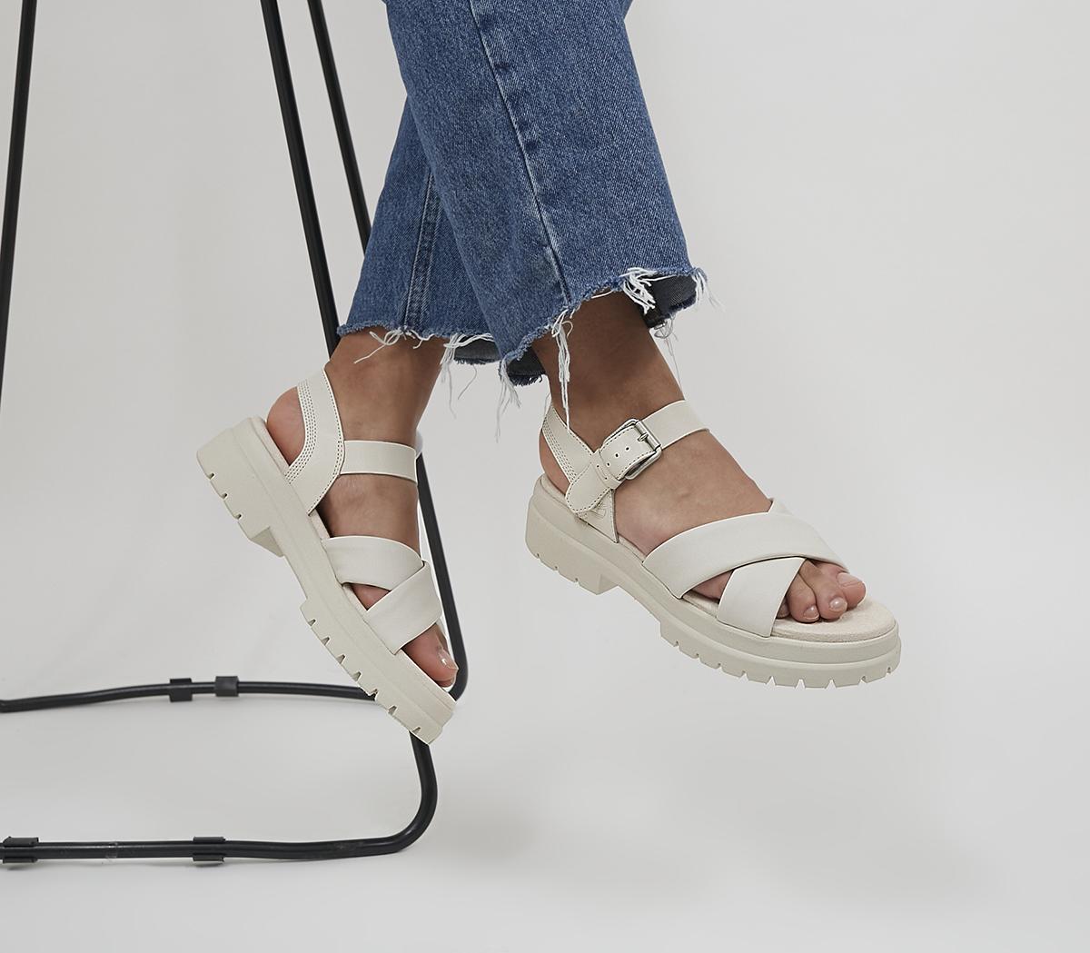 White cross hot sale strap sandals