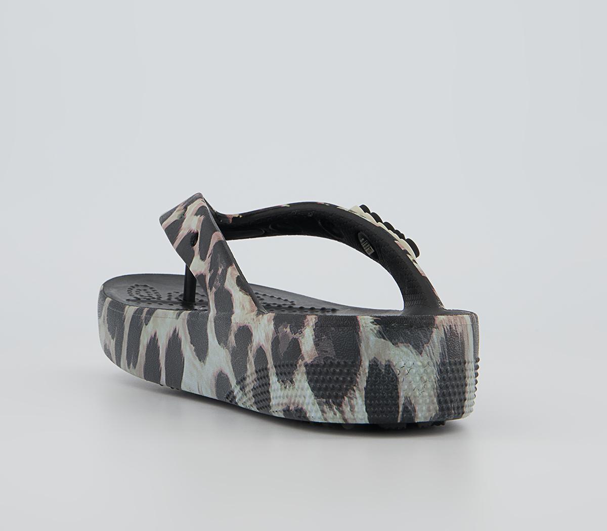 Crocs Classic Platform Flip Flops Crocs Classic Platform Flip Flops Black Leopard