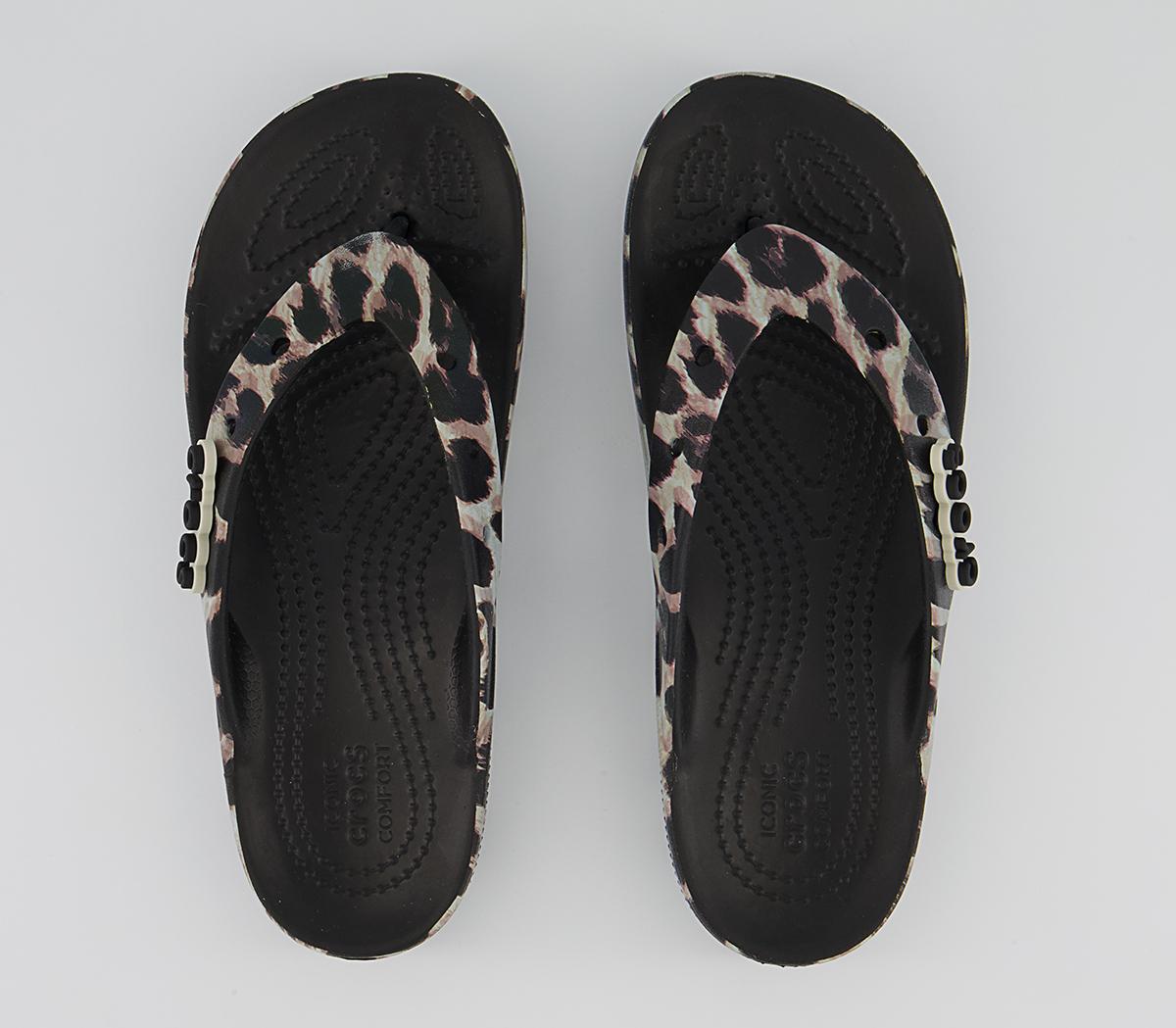 Crocs Classic Platform Flip Flops Crocs Classic Platform Flip Flops Black Leopard
