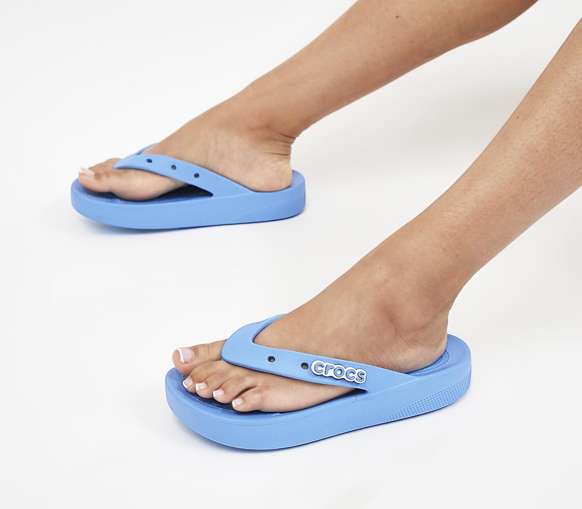 Crocs Classic Platform Flip Flops Oxygen Blue - Women's Sandals