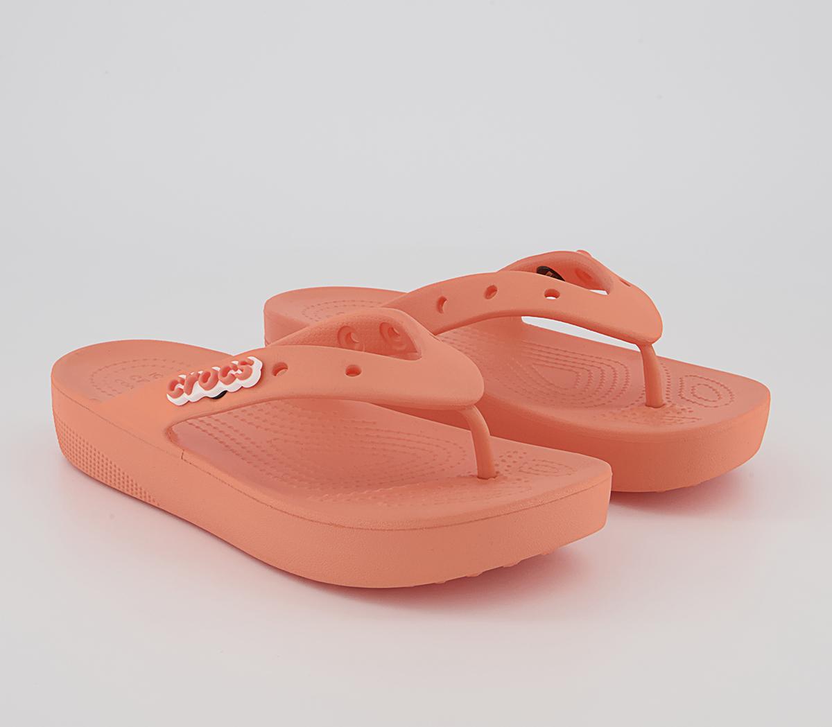 Crocs Classic Platform Flip Flops Crocs Classic Platform Flip Flops Papaya