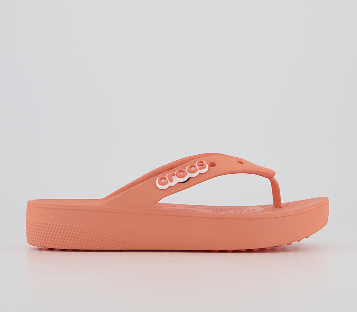 Crocs Classic Platform Flip Flops Crocs Classic Platform Flip Flops Papaya