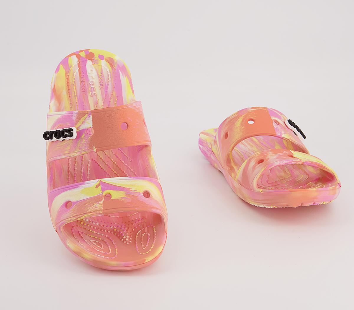 Crocs Classic 2 Strap Sandals Crocs Classic 2 Strap Sandals Papaya Multi Marble