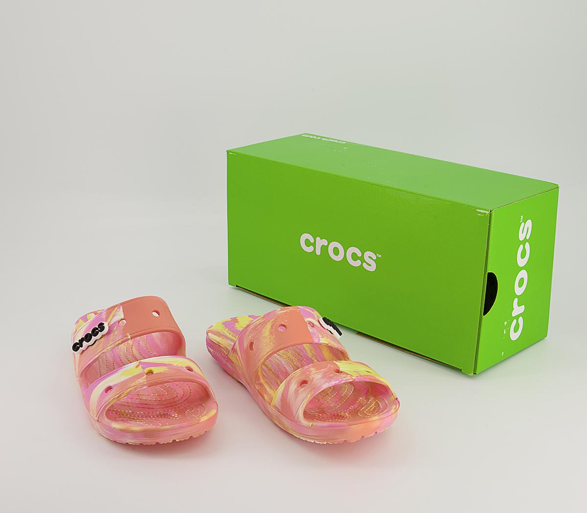 Crocs Classic 2 Strap Sandals Crocs Classic 2 Strap Sandals Papaya Multi Marble