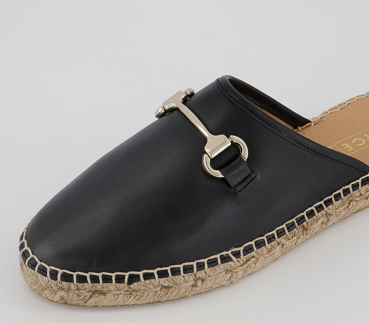 Office Frais Snaffle Espadrille Mules Office Frais Snaffle Espadrille Mules Black Leather
