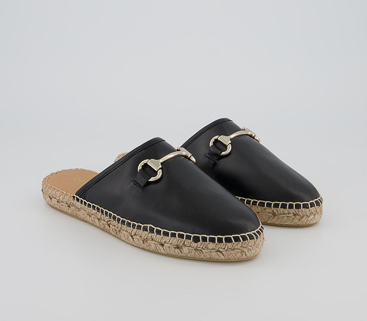 Office Frais Snaffle Espadrille Mules Office Frais Snaffle Espadrille Mules Black Leather