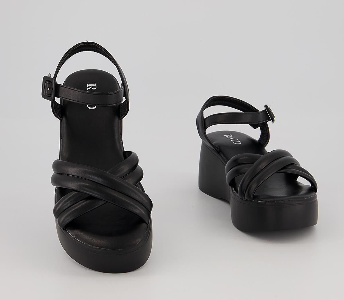 Raid Doria Ankle Strap Wedges Raid Doria Ankle Strap Wedges Black
