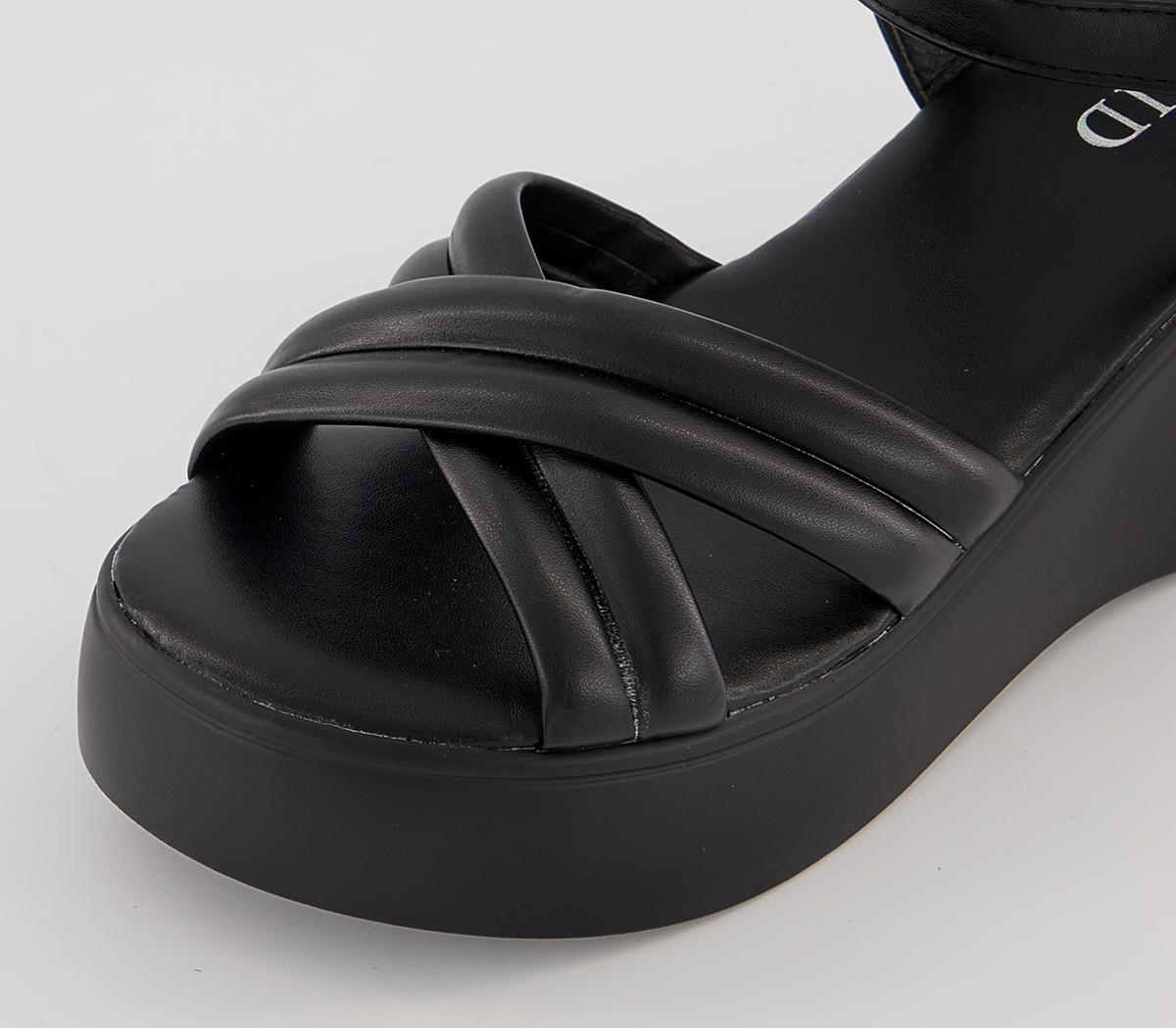 Raid Doria Ankle Strap Wedges Raid Doria Ankle Strap Wedges Black