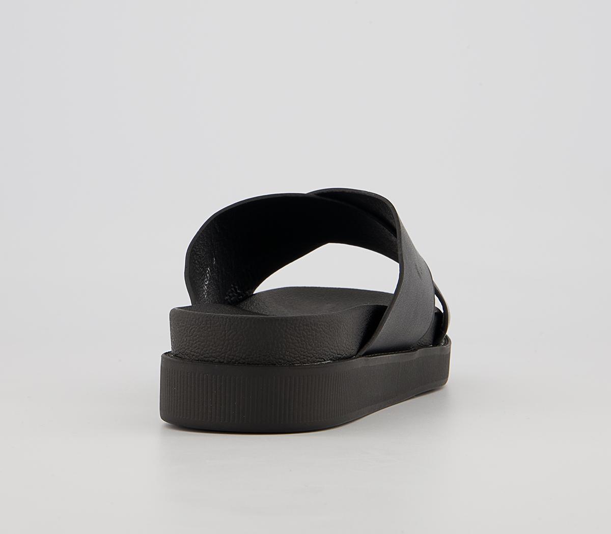 Raid Ainsley Cross Strap Slides Raid Ainsley Cross Strap Slides Black