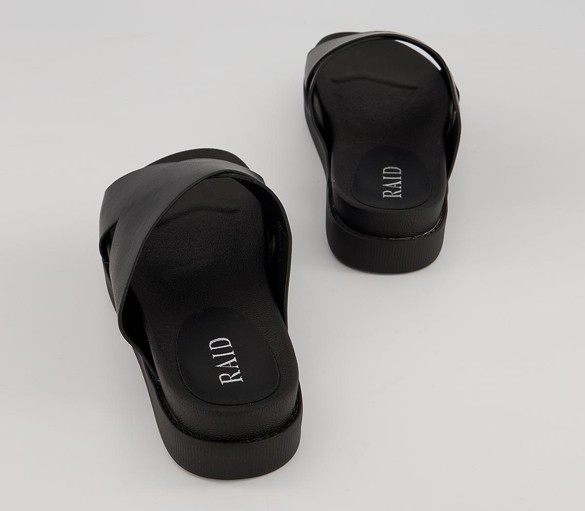 Raid Ainsley Cross Strap Slides Raid Ainsley Cross Strap Slides Black