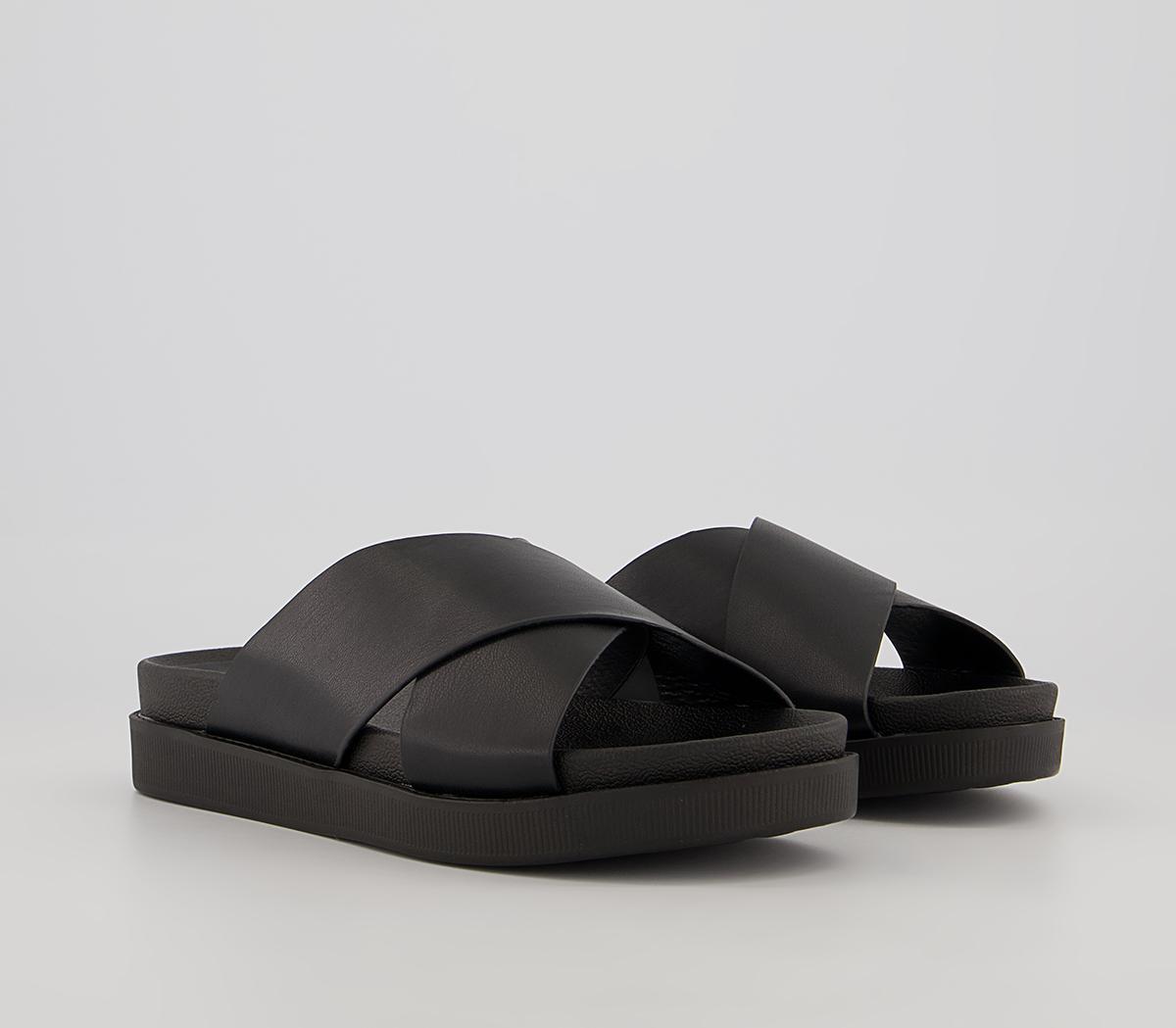 Raid Ainsley Cross Strap Slides Raid Ainsley Cross Strap Slides Black