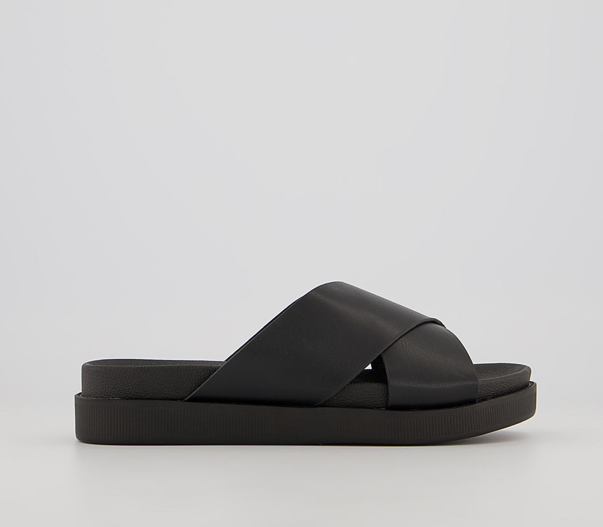 Raid Ainsley Cross Strap Slides Raid Ainsley Cross Strap Slides Black