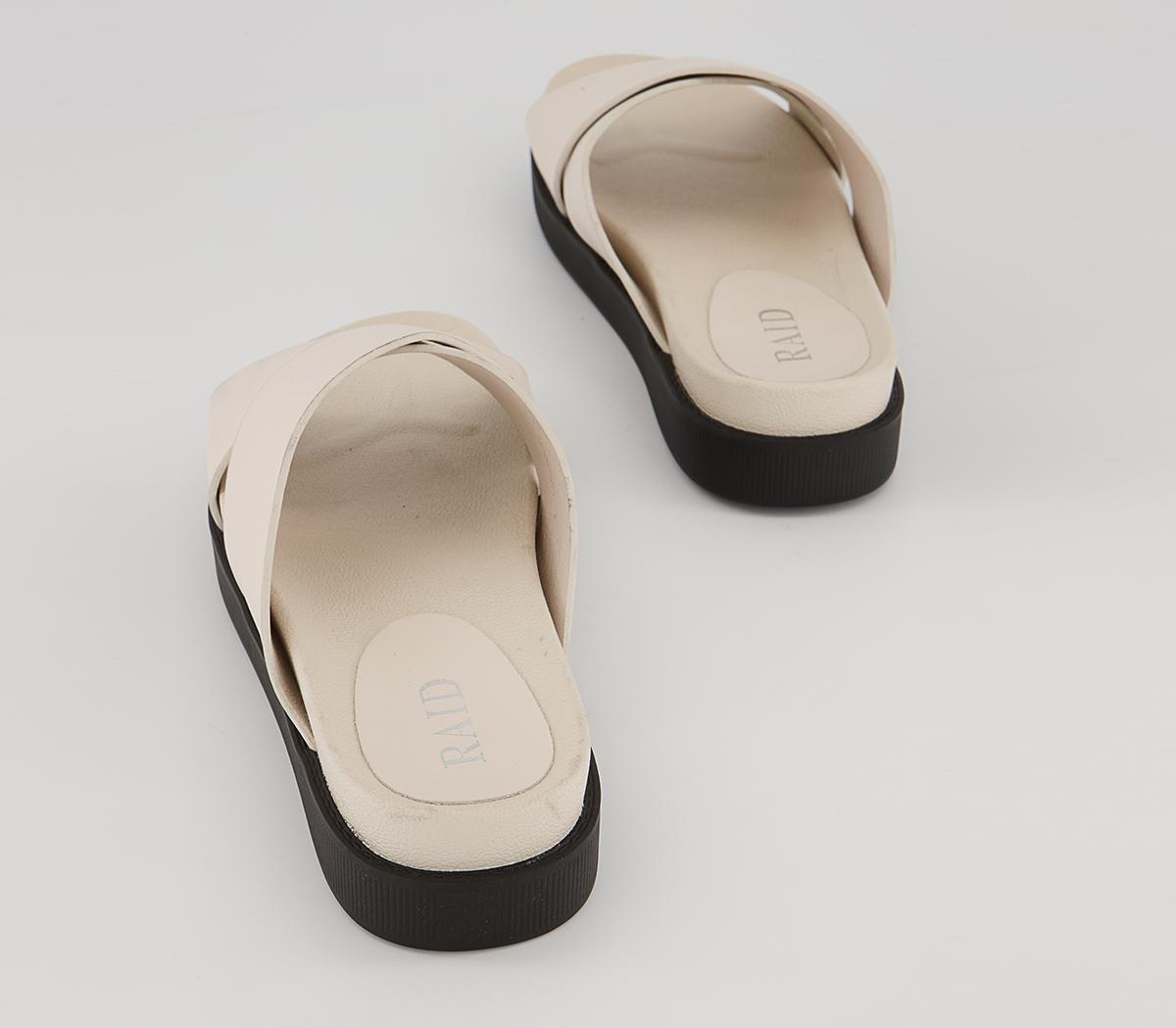 Raid Ainsley Cross Strap Slides Raid Ainsley Cross Strap Slides Cream
