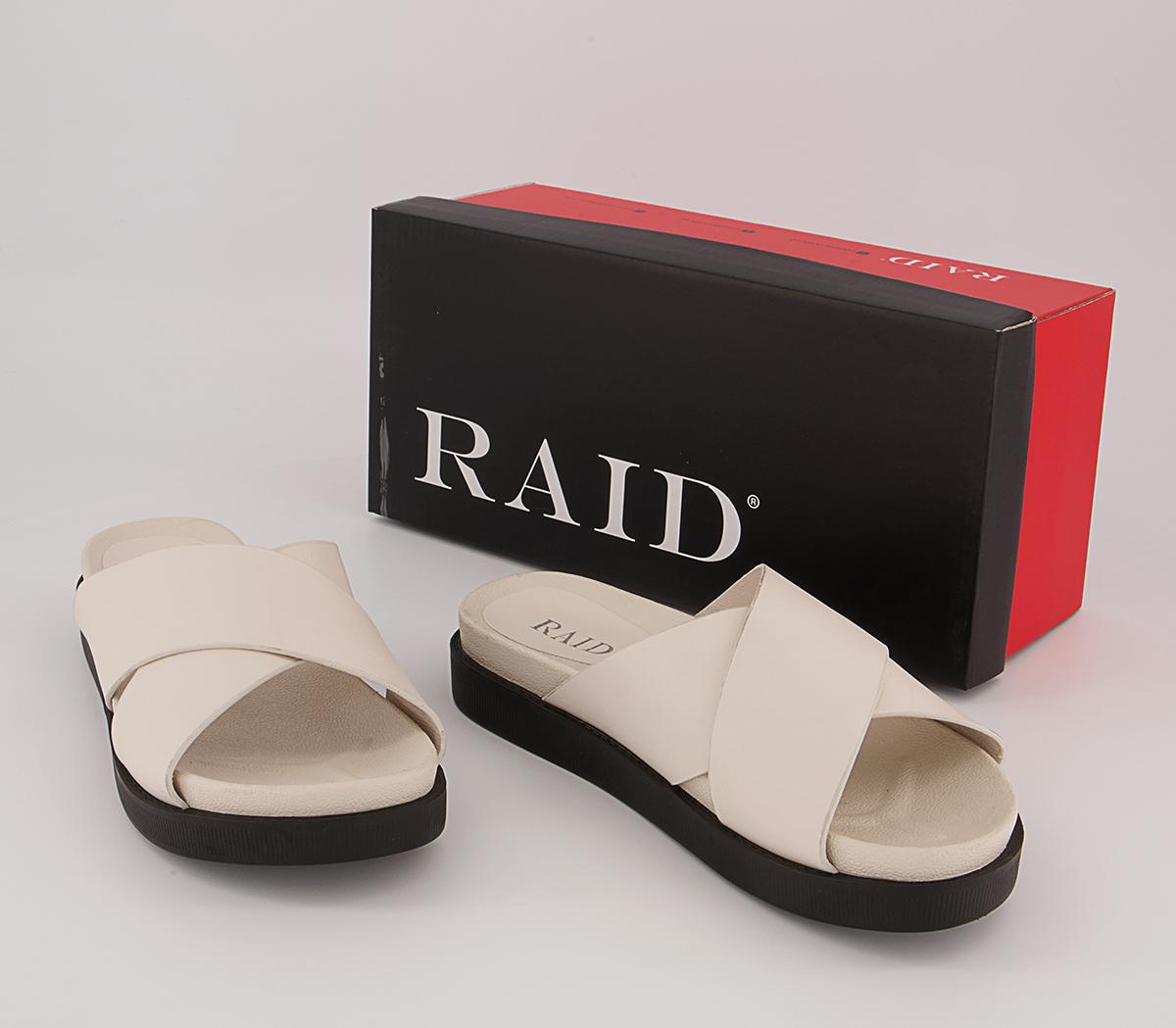 Raid Ainsley Cross Strap Slides Raid Ainsley Cross Strap Slides Cream
