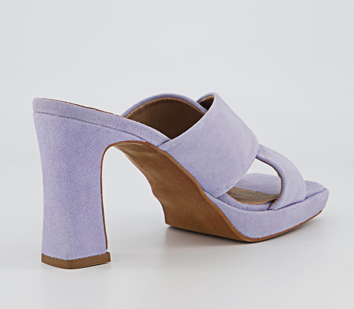 Office Houston Cross Strap Mule Platforms Office Houston Cross Strap Mule Platforms Lilac Suede