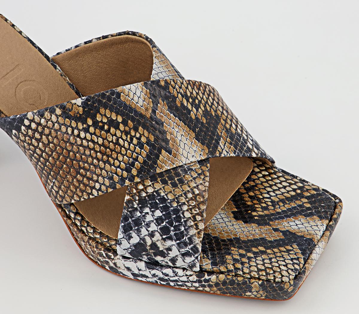 Office Houston Cross Strap Mule Platforms Office Houston Cross Strap Mule Platforms Snake Leather