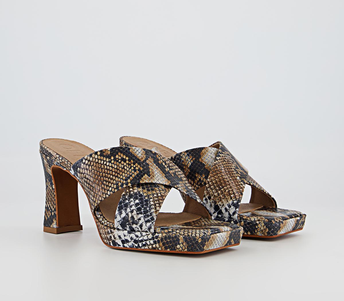 Office Houston Cross Strap Mule Platforms Office Houston Cross Strap Mule Platforms Snake Leather