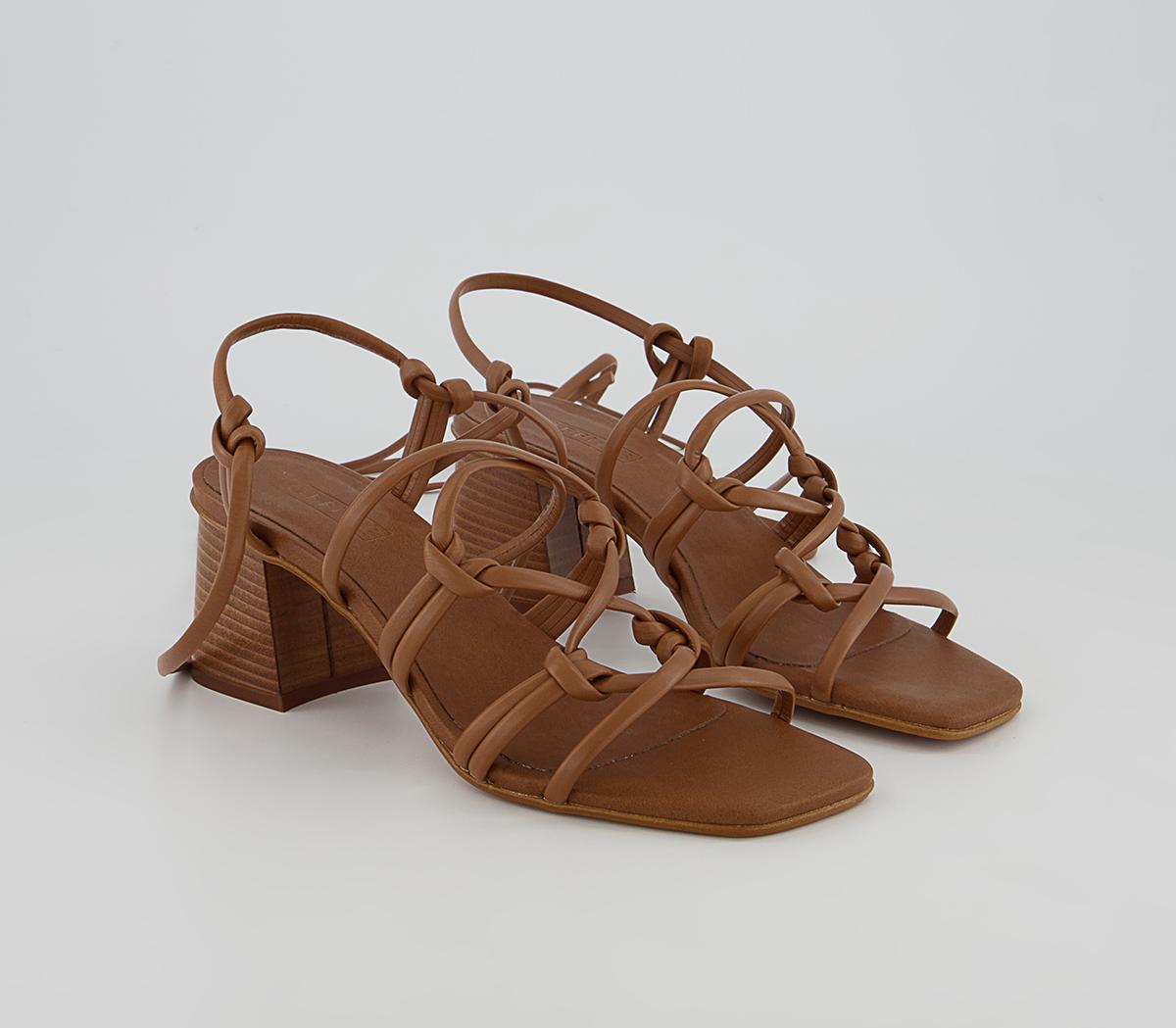 OFFICEMally Tie Up Block HeelsTan Leather