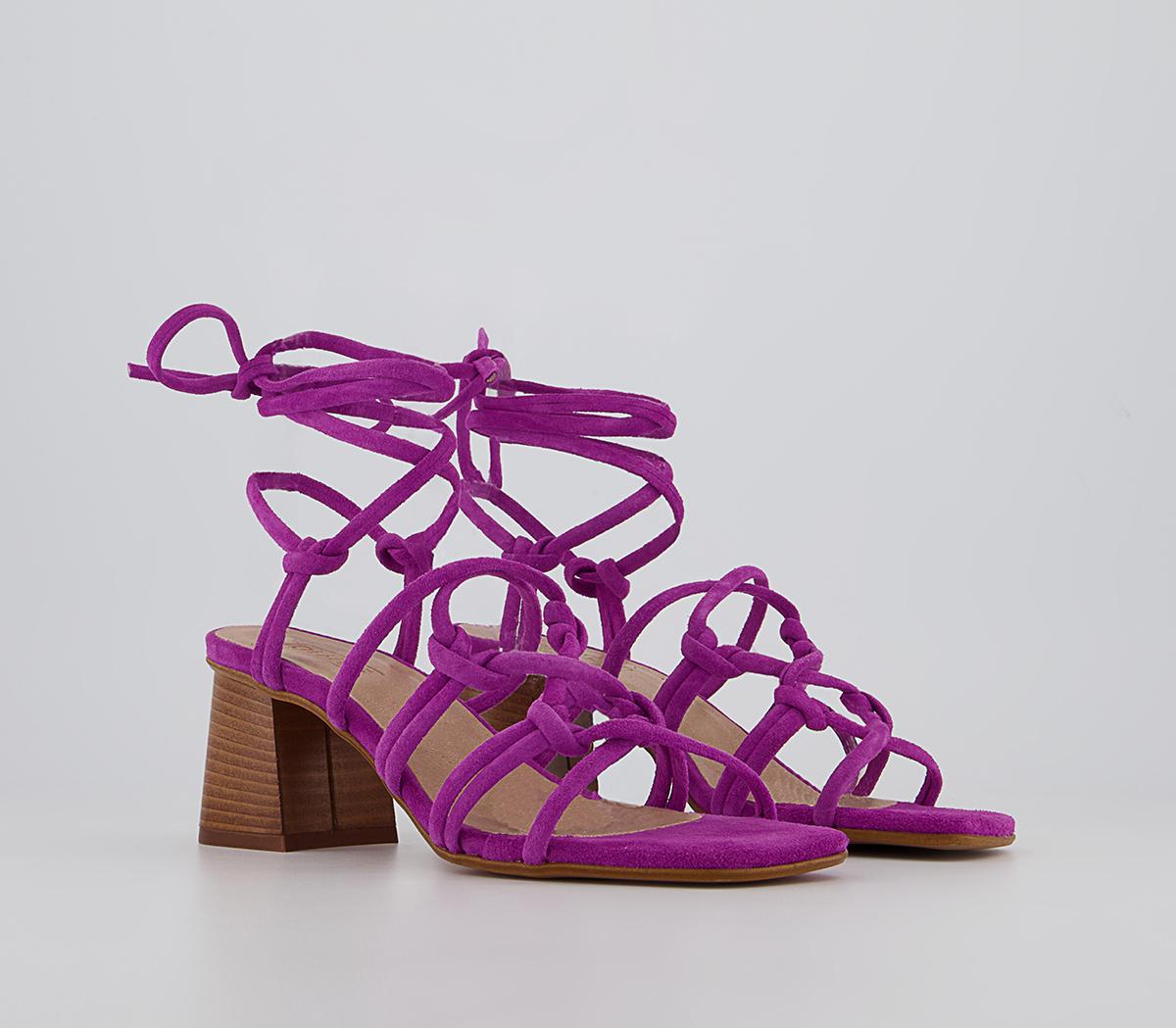 Office Mally Tie Up Block Heels Office Mally Tie Up Block Heels Pink Suede