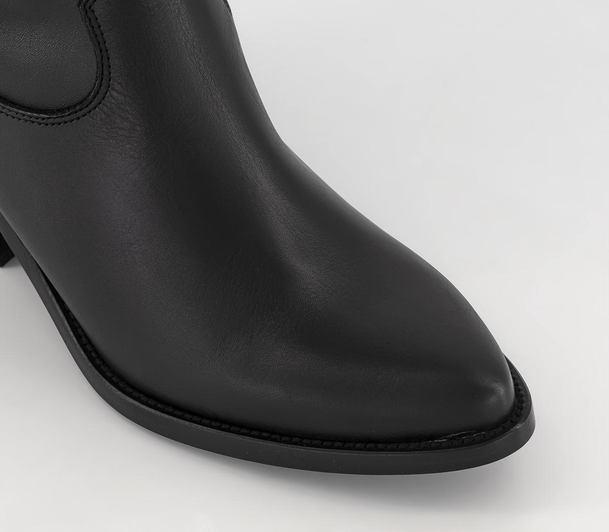 OFFICEKentucky Western Knee BootsBlack Leather