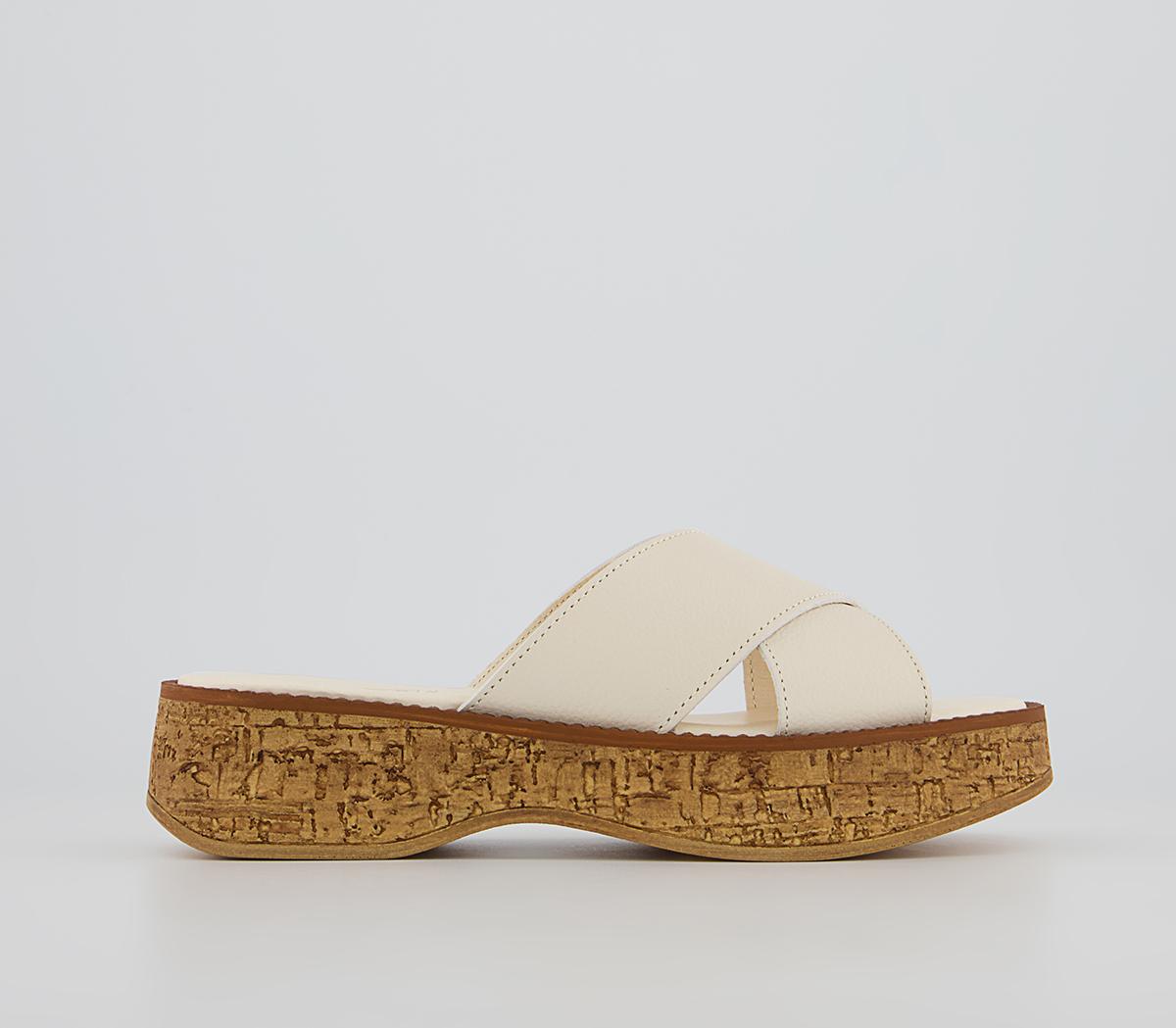 OfficeMorag Cork Cross Strap Sandals OfficeMorag Cork Cross Strap SandalsOff White Leather