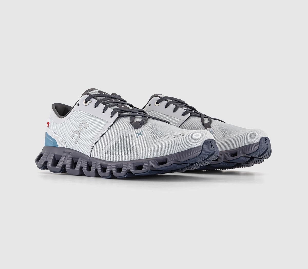 On Running Cloud X3 Trainers Glacier Iron Grey, 7