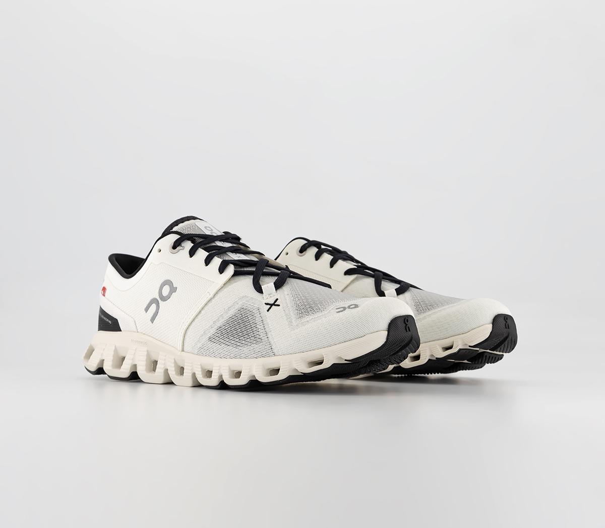 On Running Cloud X3 Trainers Ivory Black Natural, 10