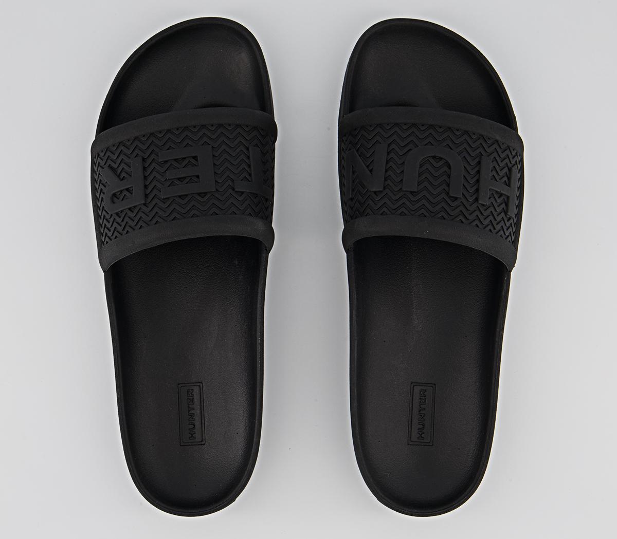 Hunter Bloom Algae Foam Sliders Black - Men’s Sandals