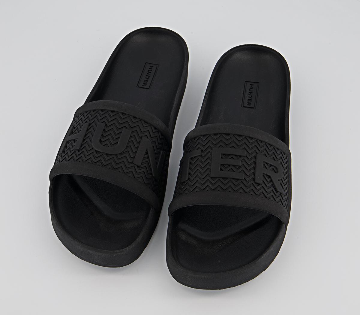 Hunter Bloom Algae Foam Sliders Black - Men’s Sandals