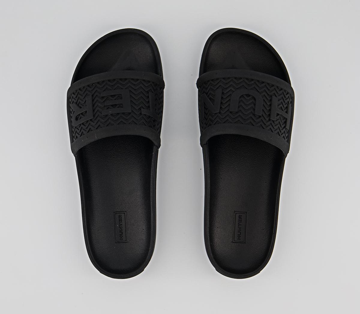 Hunter Bloom Algae Foam Sliders Black - Women’s Sandals