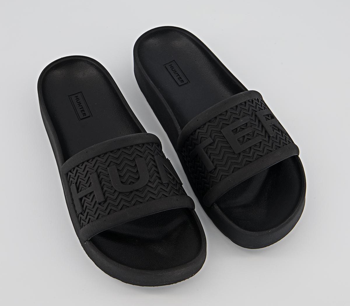 Hunter Bloom Algae Foam Sliders Hunter Bloom Algae Foam Sliders Black