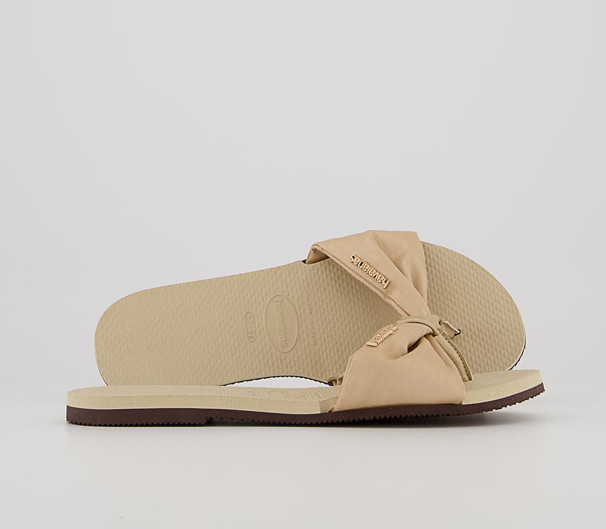 You St Tropez Lush Sliders Sand Grey Rubber