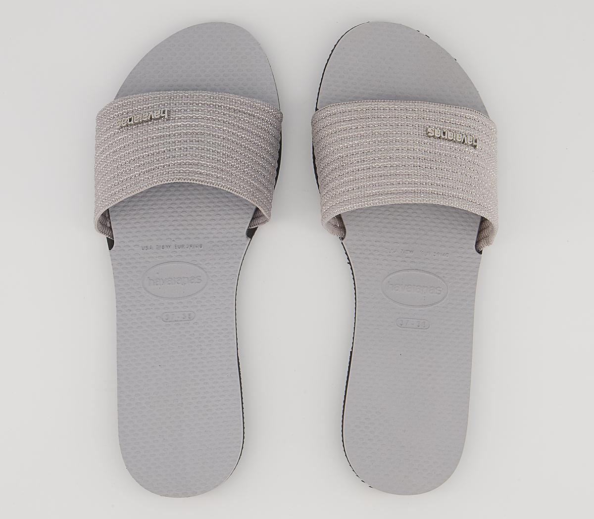 Havaianas You Malta Metallic Sliders Havaianas You Malta Metallic Sliders Grey