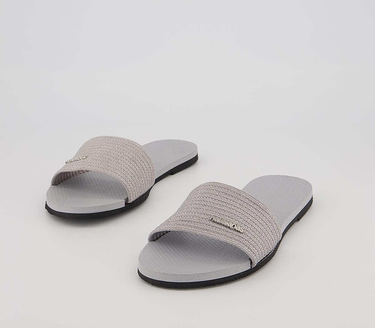 Havaianas You Malta Metallic Sliders Havaianas You Malta Metallic Sliders Grey