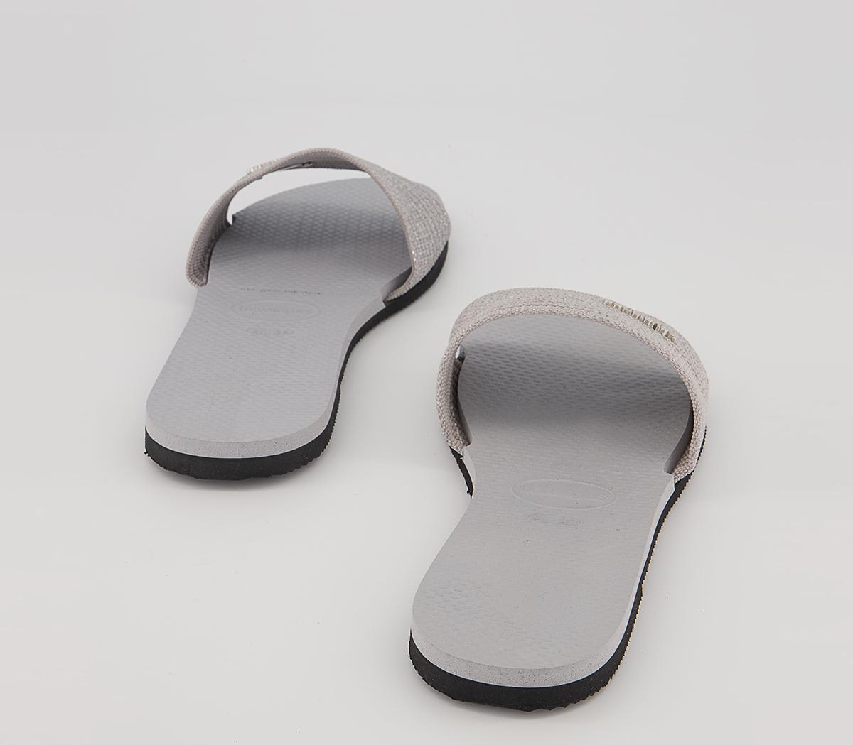Havaianas You Malta Metallic Sliders Havaianas You Malta Metallic Sliders Grey