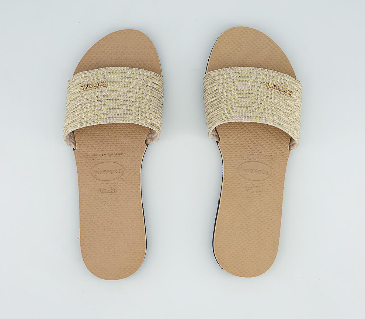 Havaianas You Malta Metallic Sliders Golden - Women’s Sliders